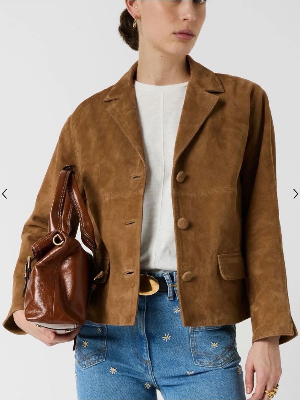 Gerard Darel short suede jacket Tirya size T3 size lrg French 40-42 brand new!